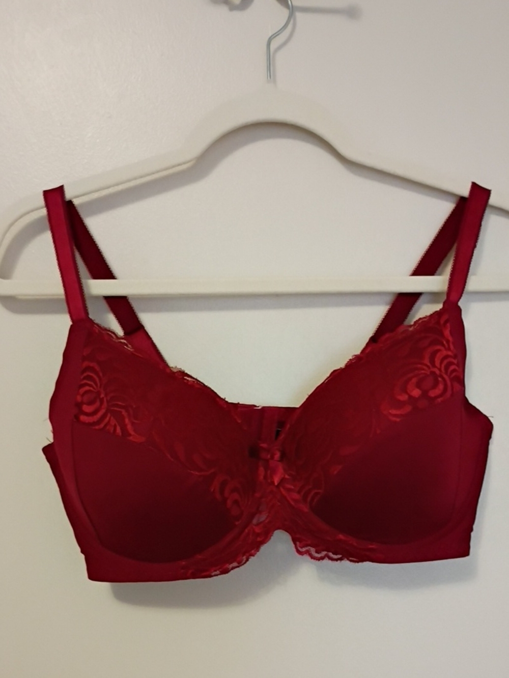 Red Lace Underwire Bra - Women Intimates Size 38D